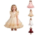 thumbnail image 1 of Cap Sleeve Tulle Birthday Dress – Puff Mesh Gown Ages 2-8, 1st Celebration & Party Wear, Sweet Coordination with Pink Dress for Girls Looks, 1 of 5