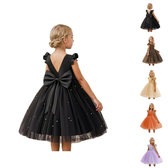 Cap Sleeve Tulle Princess Dress – Solid Flower Girl Gown Ages 3-9, Sweet Performance & Party Wear, Festive Match to Pink Dress for Girls Ensemble