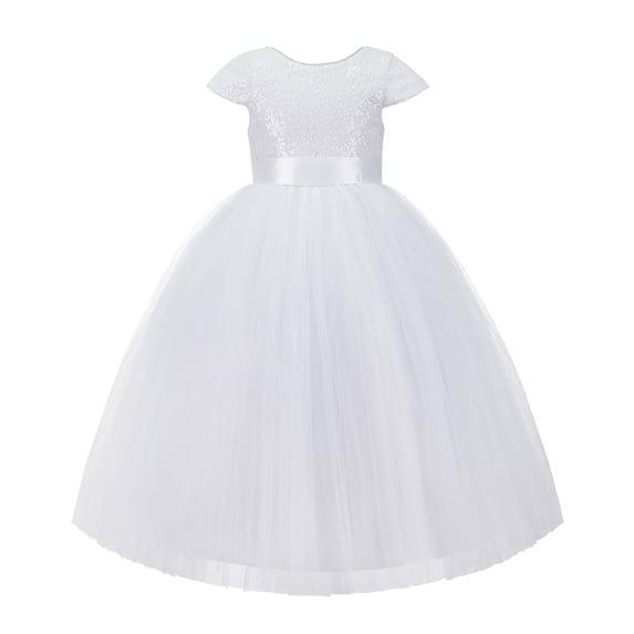 Cap Sleeves Sequin Flower Girl Dress Special Occasions Bridesmaid 211