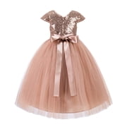 Cap Sleeves Sequin Flower Girl Dress Special Occasions Bridesmaid 211