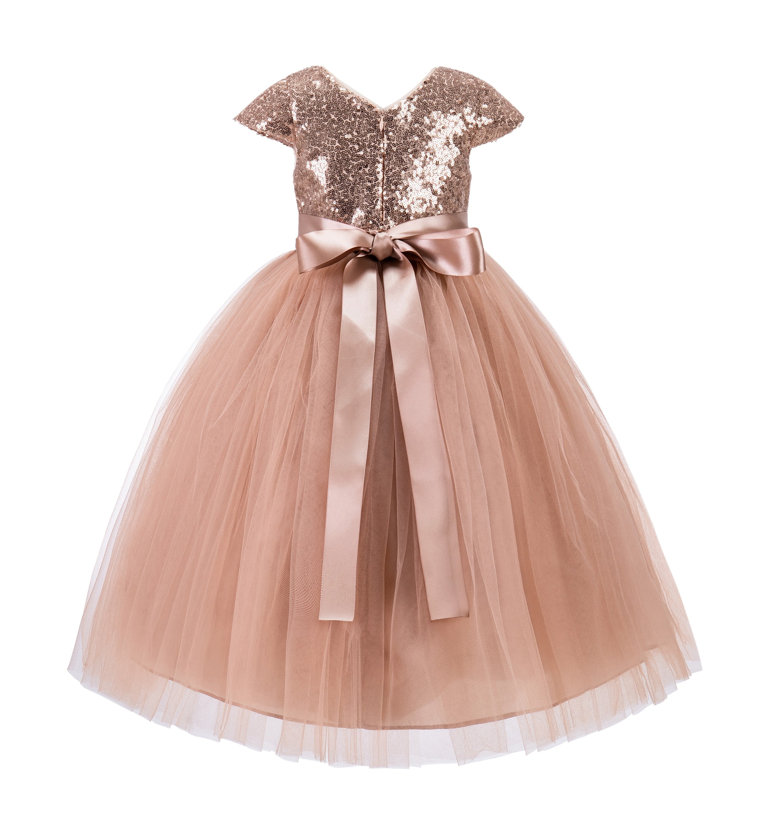 slim fit dress slacks The Dana Rose Gold Flower Girl Dress – Nicolette's Couture