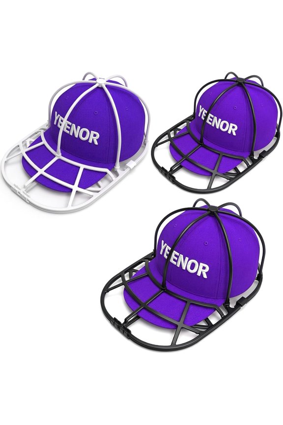 Cap Washer Cage for Washing Machine and Dishwasher, Structured Cap Shaper and Protector, 3-Pack