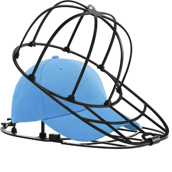 Cap Washer for Baseball Caps Washing Machine or Dishwasher Hat Washer Frame Washing Cage for Adult Child's Cap (Black-1Pack)