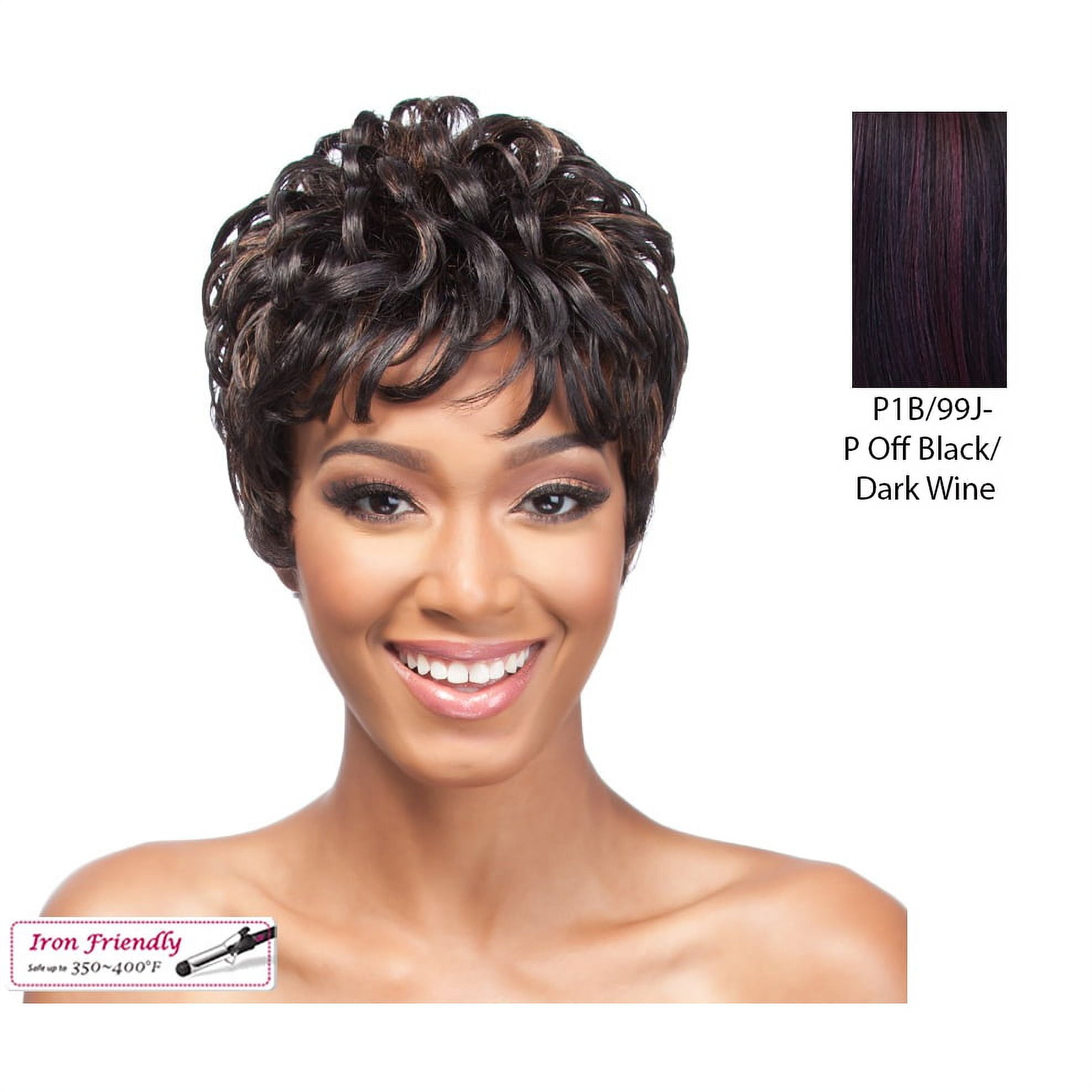 It Is A Human Hair Weave Cap HH Andi Wig,Thick Streaks Dark Wine