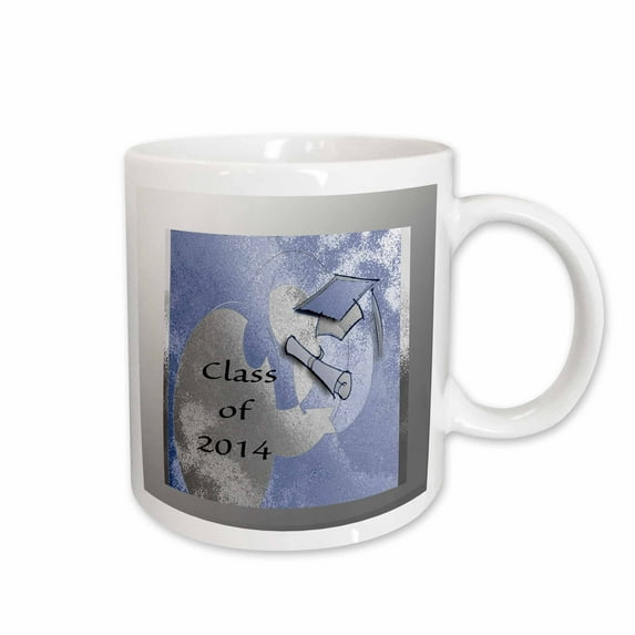 Cap and Diploma, Class of 2014, Silver Look and Blue 11oz Mug mug-172618-1