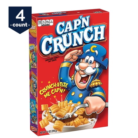 Cap'n Crunch Breakfast Cereal, Original, 14 oz Boxes, 4 Ct