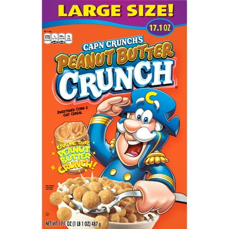 Cap'n Crunch Breakfast Cereal, Peanut Butter Crunch Box, 17.1 oz
