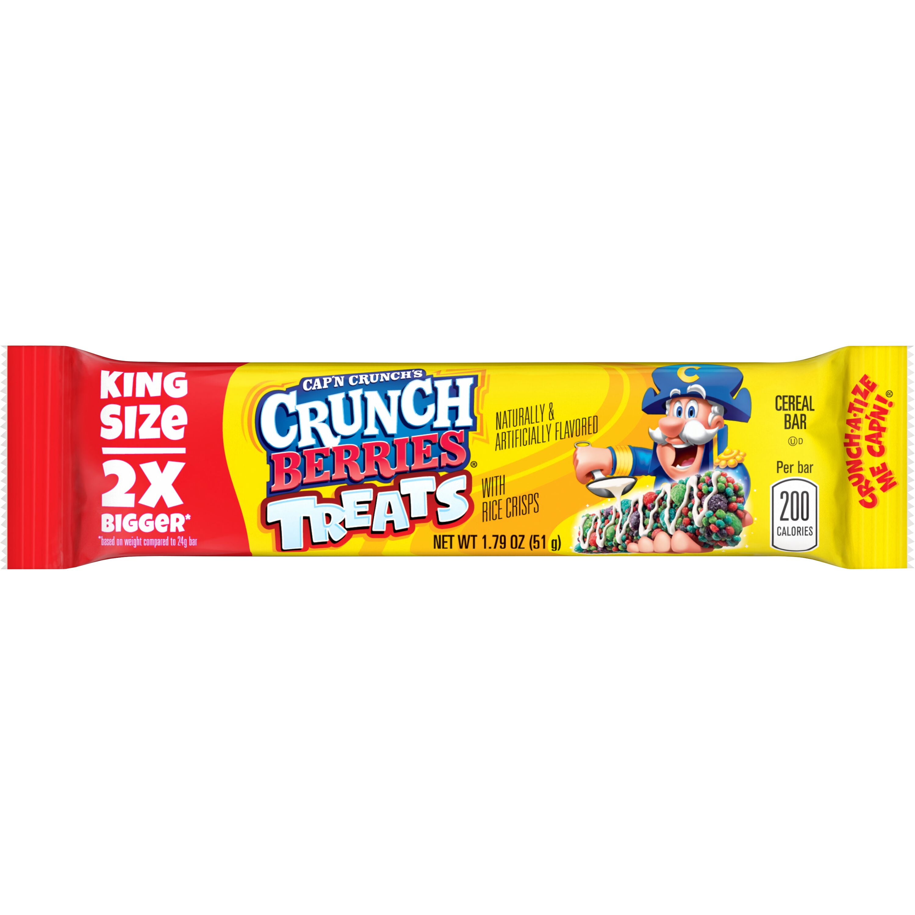 Cap'n Crunch Crunch Berries, King Size Treat Breakfast Cereal Bar