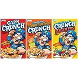 Cap'n Crunch Crunch TWE5Variety Bundle, Original, Berries, Peanut Butter, Breakfast Cereal.Lot Of 3 Flavors 3 Boxes.