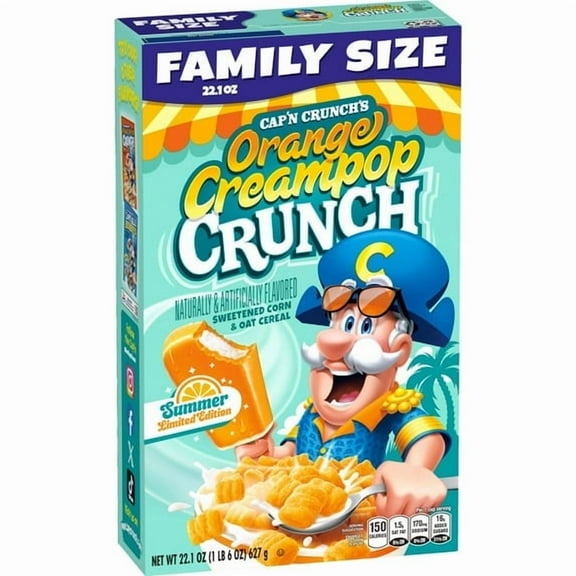 Cap'n Crunch Orange Creampop Cereal, 22.1 oz Box - 3 pack