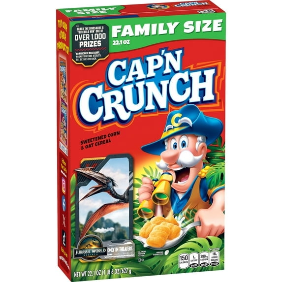 Cap'n Crunch Sweetened Corn & Oat Cereal, 22.1 oz Box(pack of 2)