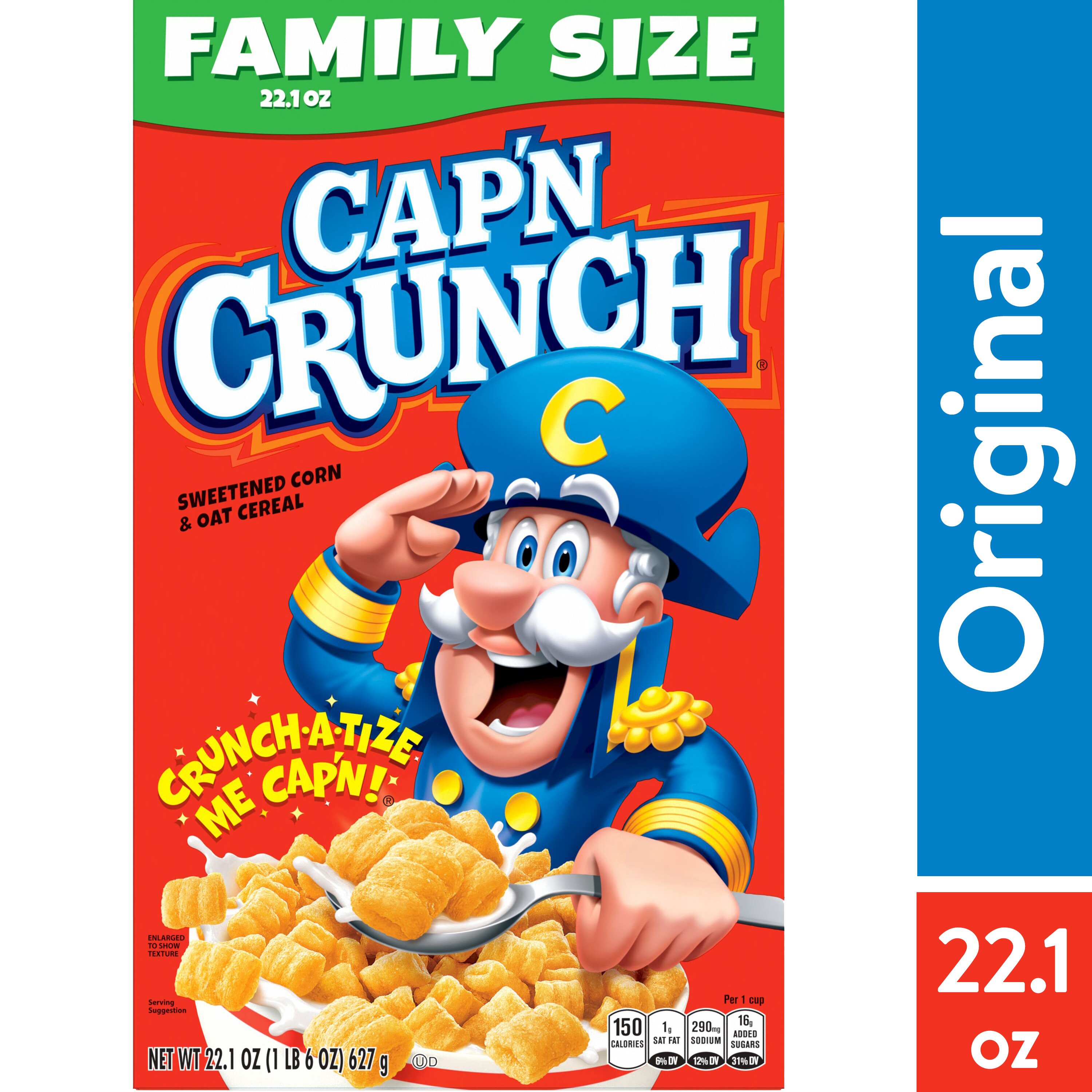 Cap'n Crunch Sweetened Corn & Oat Cereal, 22.1oz, (Single Pack) - image 1 of 10