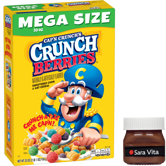 Cap'n Crunch Sweetened Corn & Oat Cereal Crunchy Berries Naturally & Artificially Flavored, 33 oz