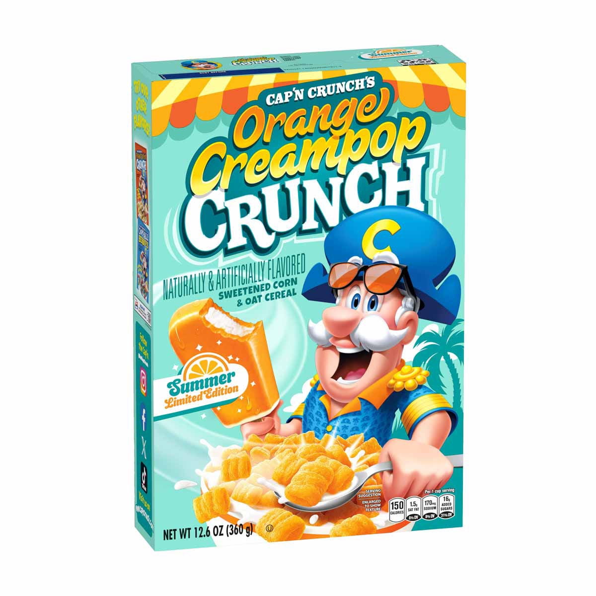 Cap'n Crunch, Crunch Orange Creampop, Kid's Cereal, 12.6 oz