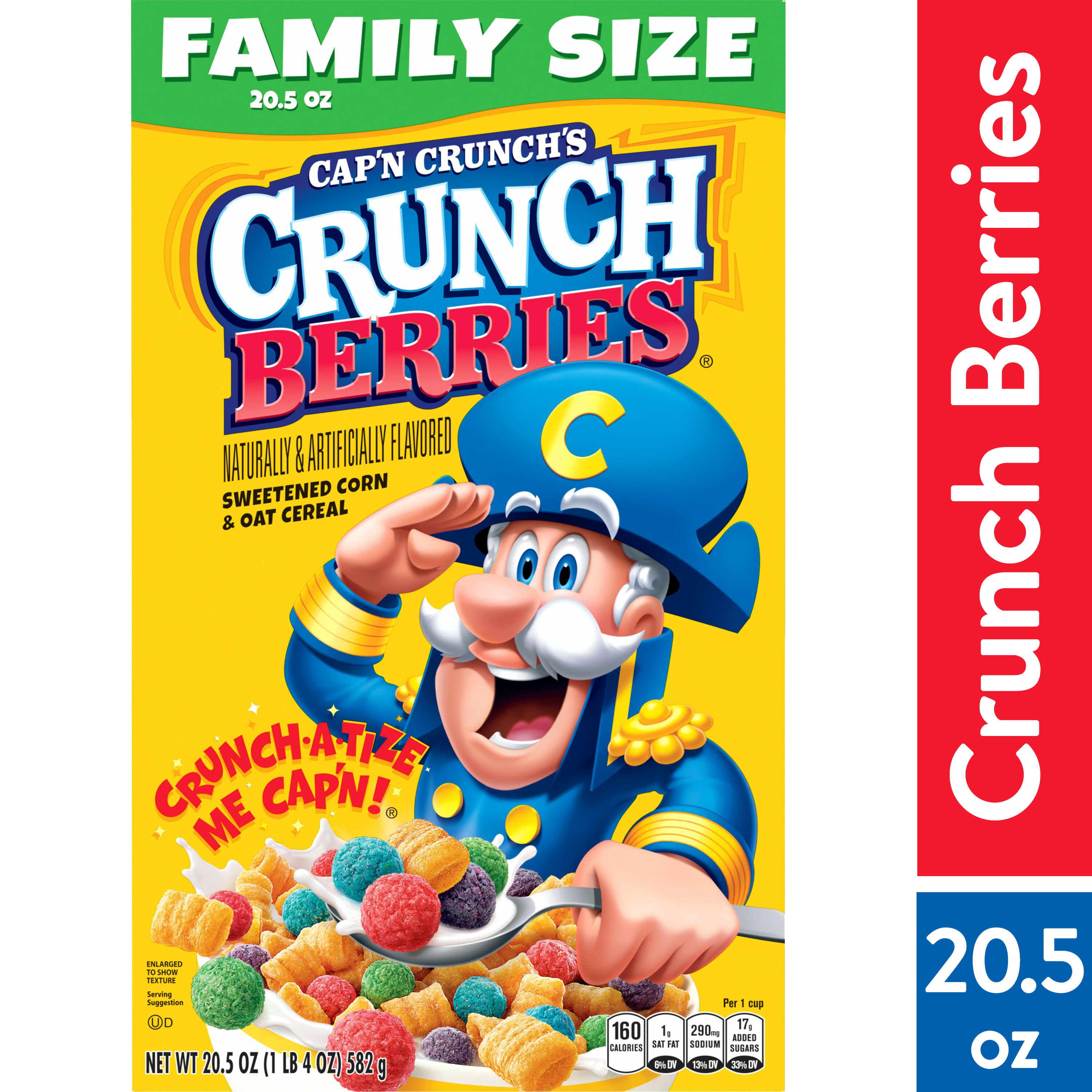 Cap'n Crunch's Crunch Berries, Kids Breakfast Cereal, 20.5 oz Box - image 1 of 11