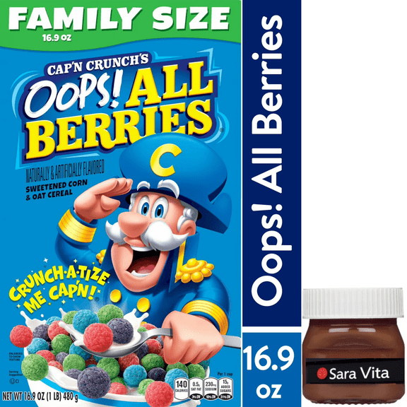 Capn Crunch's Oops All Berries Sweetened Corn & Oat Crunchy Cereal, (16.9 oz.)