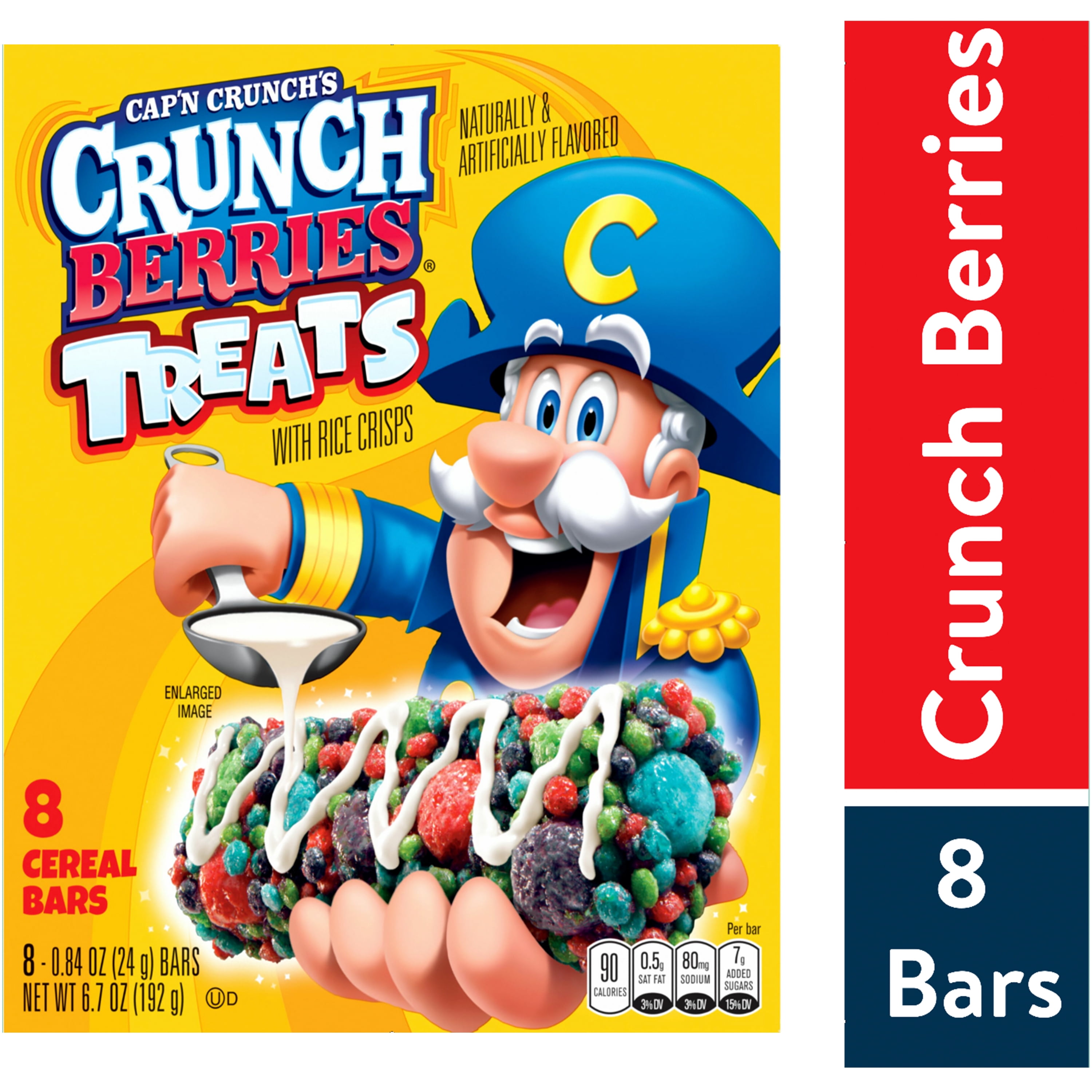Cap'n Crunch's Treat with Rice Crisps Cereal Bars, Peanut Butter Flavor, 0.8 oz, 8 Count