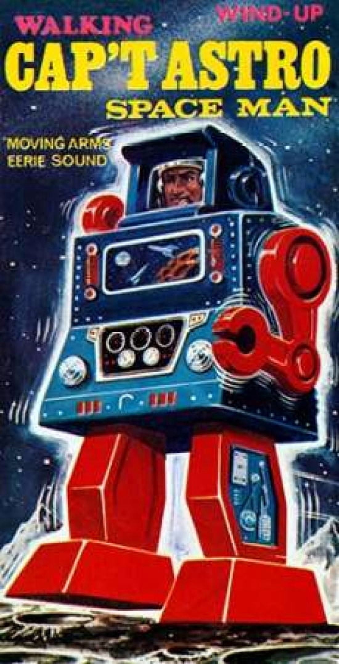 Cap t Astro Space Man Canvas Art - Retrobot (10 x 20)