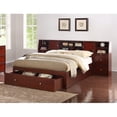 thumbnail image 1 of Queen Size Wooden Bed With Spacious Headboard And Under Bed Drawer, Brown, 1 of 2