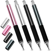 Capacitive Stylus Pen 4 Pack, Universal Stylist Pens 2 in 1 Precision Series Fine Point Disc Touch Screen for iPhone/iPad/Android/Tablet and All Screens