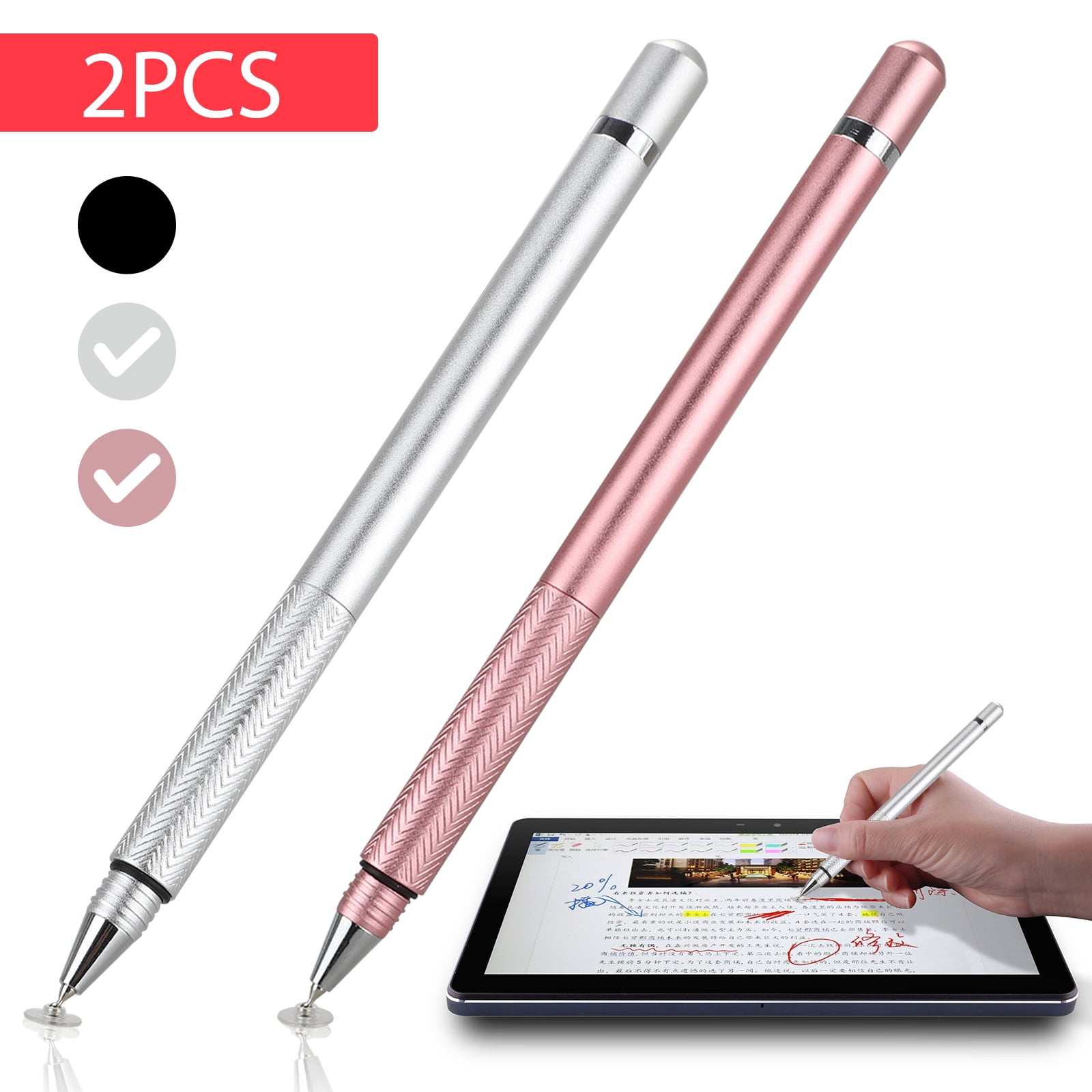 Stylus Pens - 2 in 1 Touch Screen & Writing Pen, Sensitive Stylus Tip - for  Your iPad, iPhone, Kindle, Nook, Samsung Galaxy & More - Assorted Colors