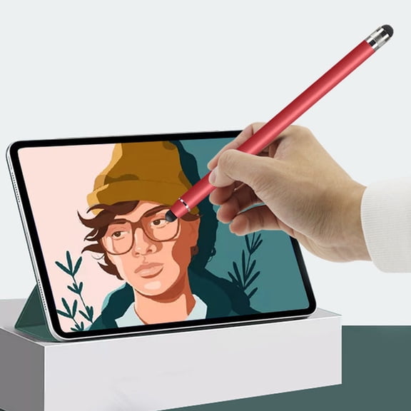 Capacitive Stylus Pen Universal Dual-Tip Touchscreen Pen 2-in-1 High Precision Drawing Stylus with Rubber & Fiber Tips for Smartphones Tablets and All Touchscreen Devices