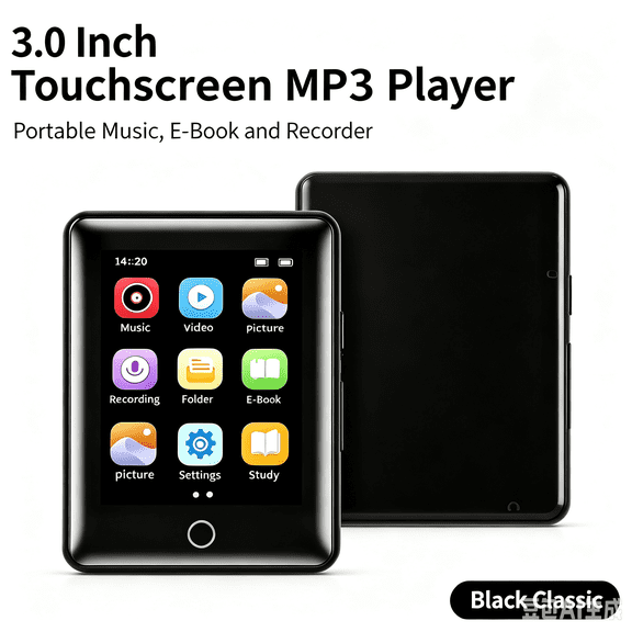 Capacitive Touch Screen,3.0 Inches MP3 Player with Bluetooth and WiFi,Portable Digital Audio Player with Built-in Speaker, Ebook, Voice Recorder, Dictionary, Video Playback