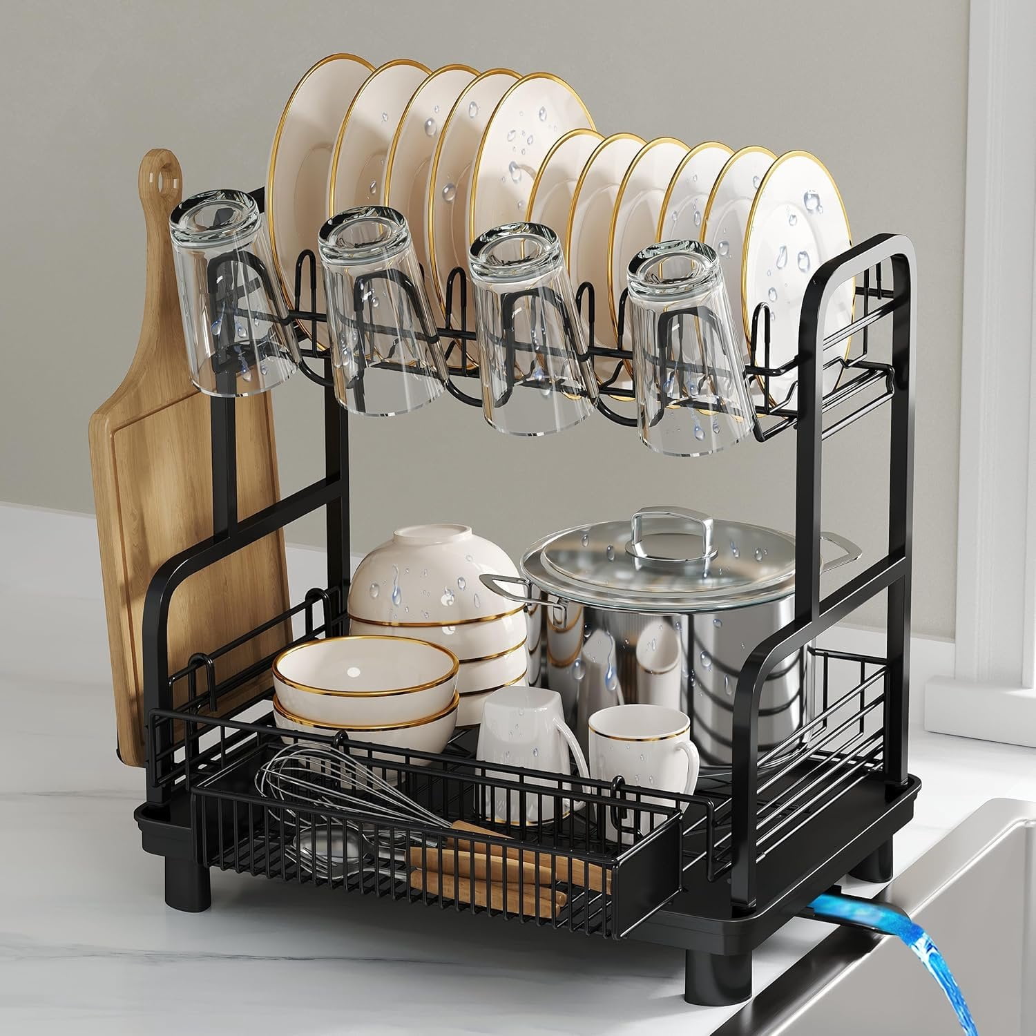 Capacity Dish Drainers Drying Rack, Metal Stainless Steel Rust Proof ...