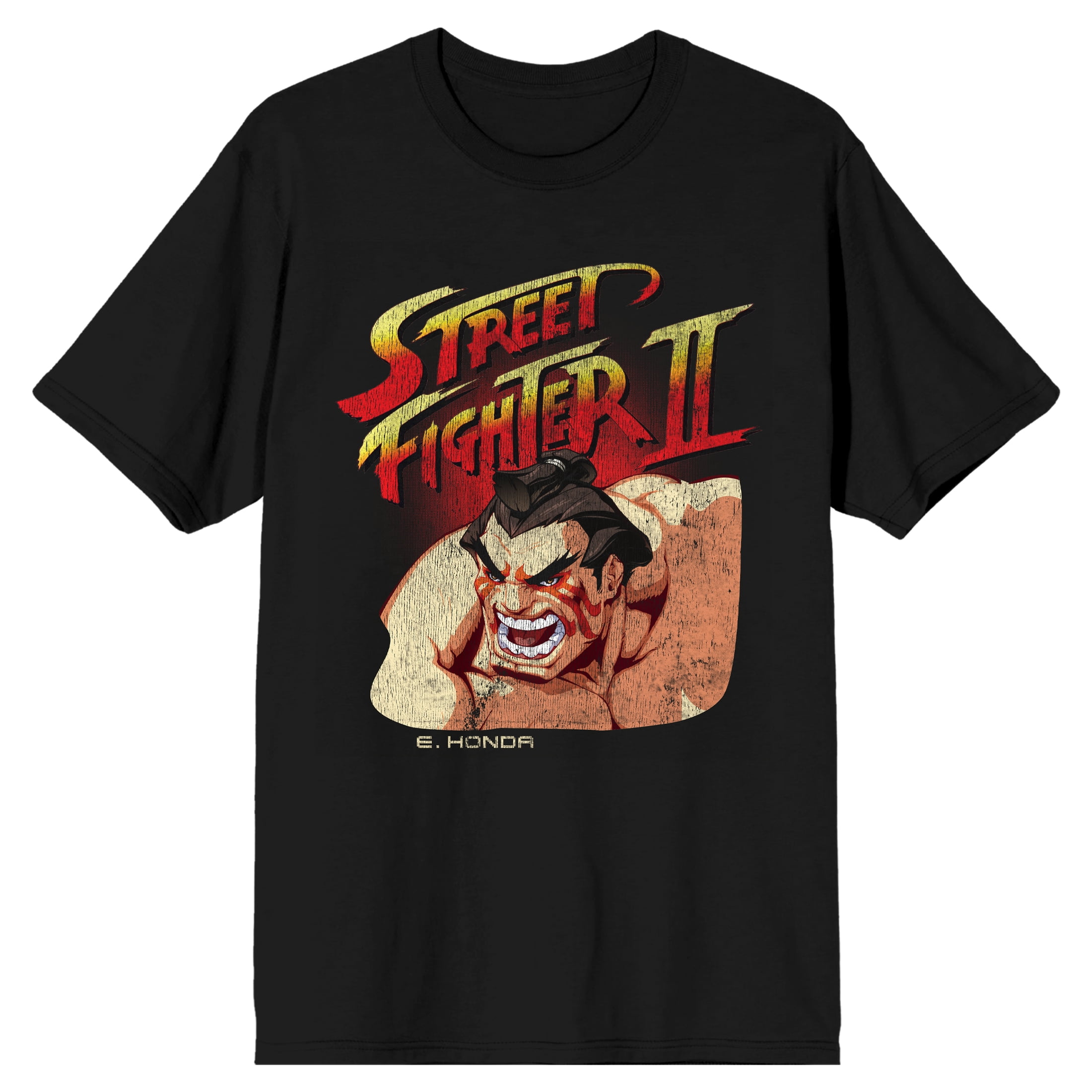 STREET FIGHTER Tシャツ ストリートファイター スト2 カプコン Capcom E Honda Street Fighter Character Black T-Shirt, Street