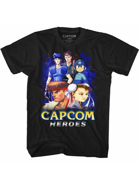 Capcom Heroes Black Adult T-Shirt