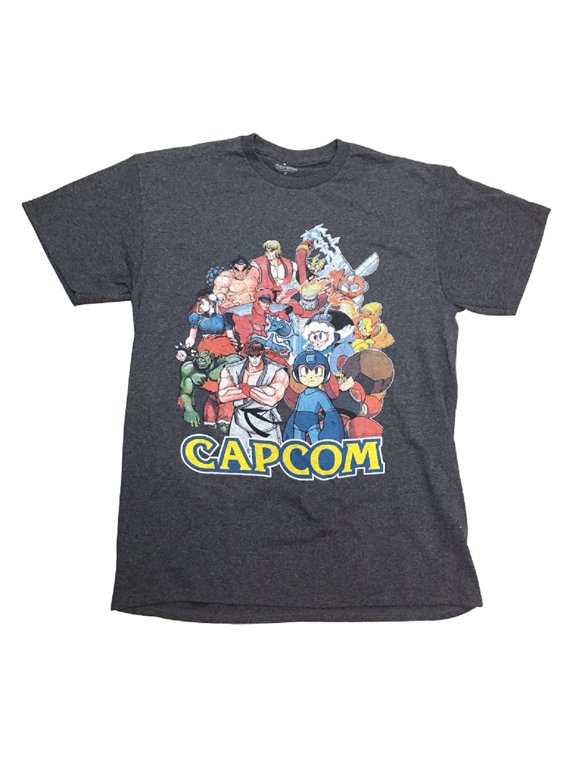 Capcom Video Game Charcaters Mega Man Street Fighter Licensed Adult T-Shirt S