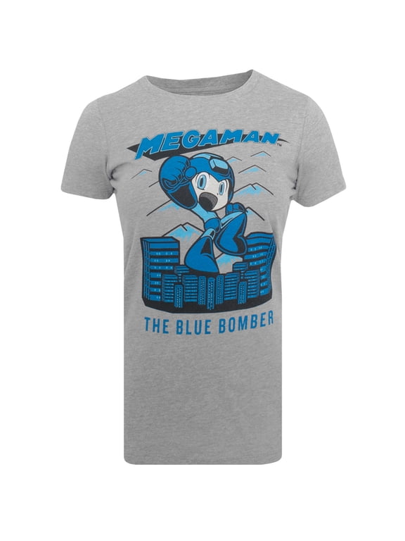 Women's Mega Man Blue Bomber T-Shirt - XL - Dark Heather Gray