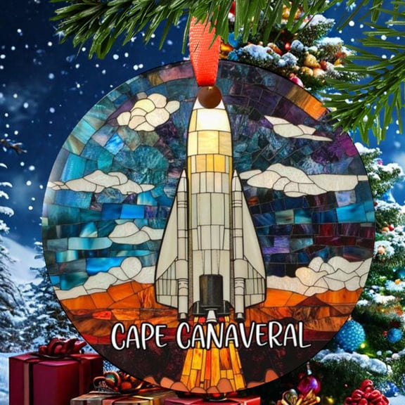Cape Canaveral Florida Christmas Ornament, Ceramic, Acrylic - Destination Souvenir, Festive Tree, Trip Keepsake 2025, Traveler Gift, Collectible, Holiday Tree Decoration
