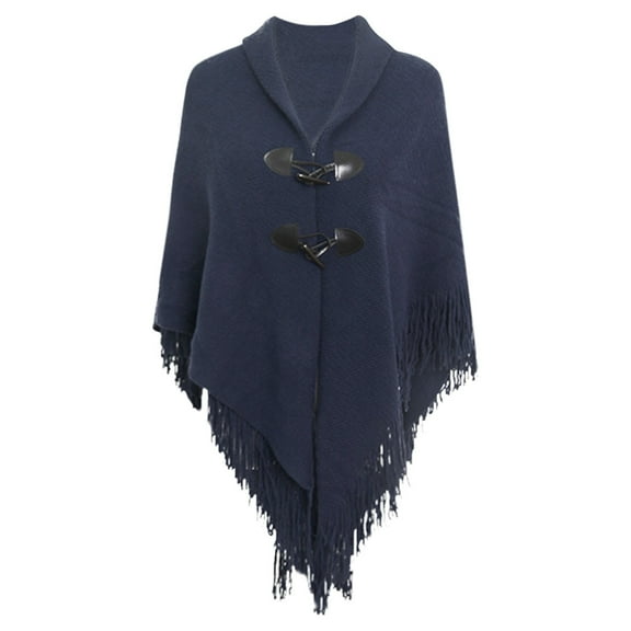 Cape Cape Tassel Horn Buckle Solid Color Irregular Double Tassel Cape Cape Warm Thickening Womens Blanket Shawl Large Scarf Womens Dress Jackets for Evening Wear Women S Scarf Lightweight Womens Wraps