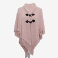 thumbnail image 1 of Cape Cape Tassel Horn Buckle Solid Color Irregular Double Tassel Cape Cape Warm Thickening Womens Blanket Shawl Large Scarf Womens Dress Jackets for Evening Wear Women S Scarf Lightweight Womens Wraps, 1 of 3