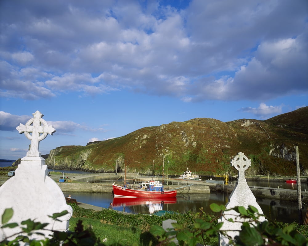 Cape Clear Island Co Cork Ireland Boat In A Marina Canvas Art - The Irish Image Collection Design Pics (17 x 13)