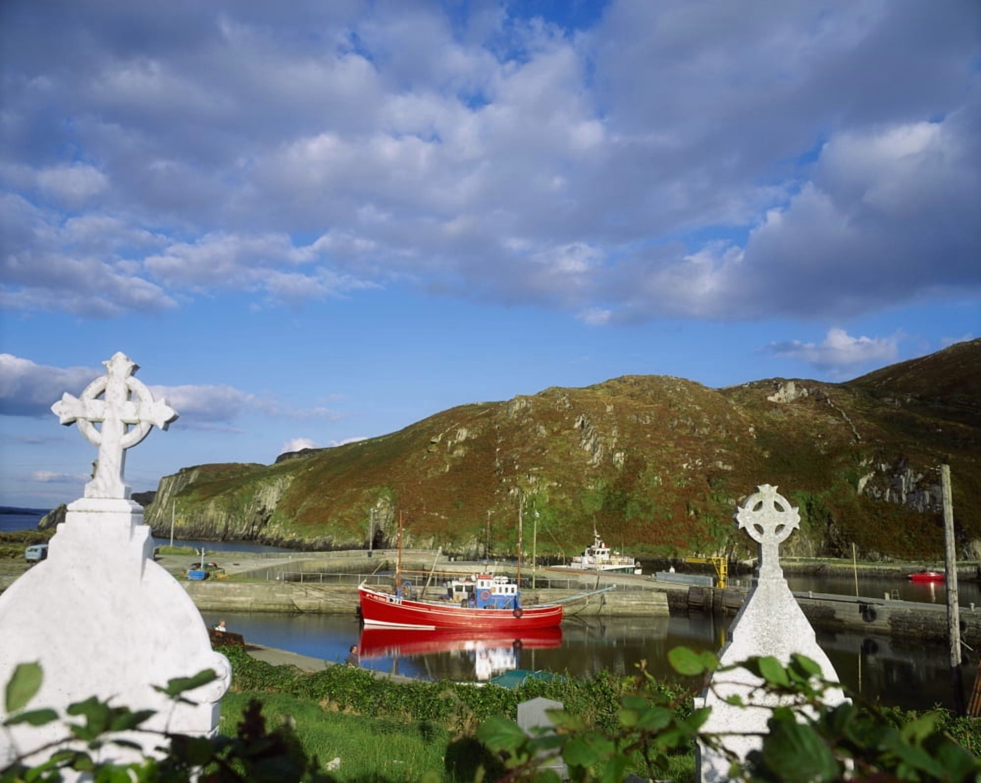 Cape Clear Island Co Cork Ireland Boat In A Marina Canvas Art - The Irish Image Collection Design Pics (34 x 26)