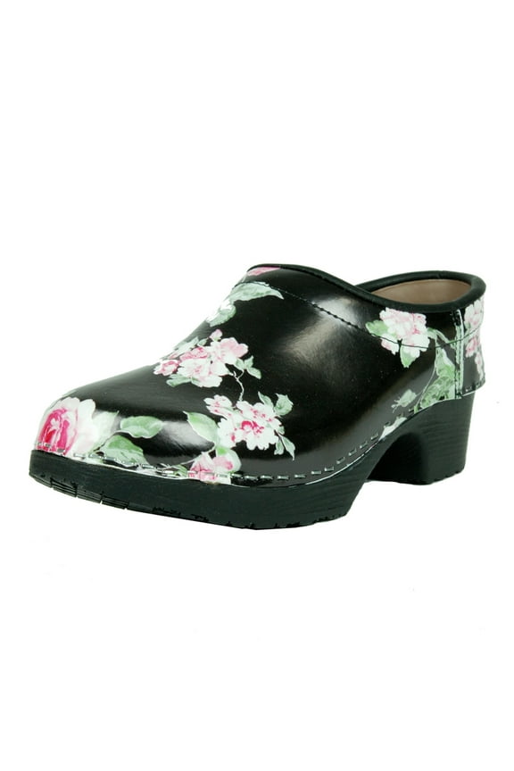 Black Rose Closed Back Clogs - EU Size 38