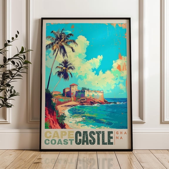 Cape Coast Castle Travel Poster: Ghana Beach Art Print