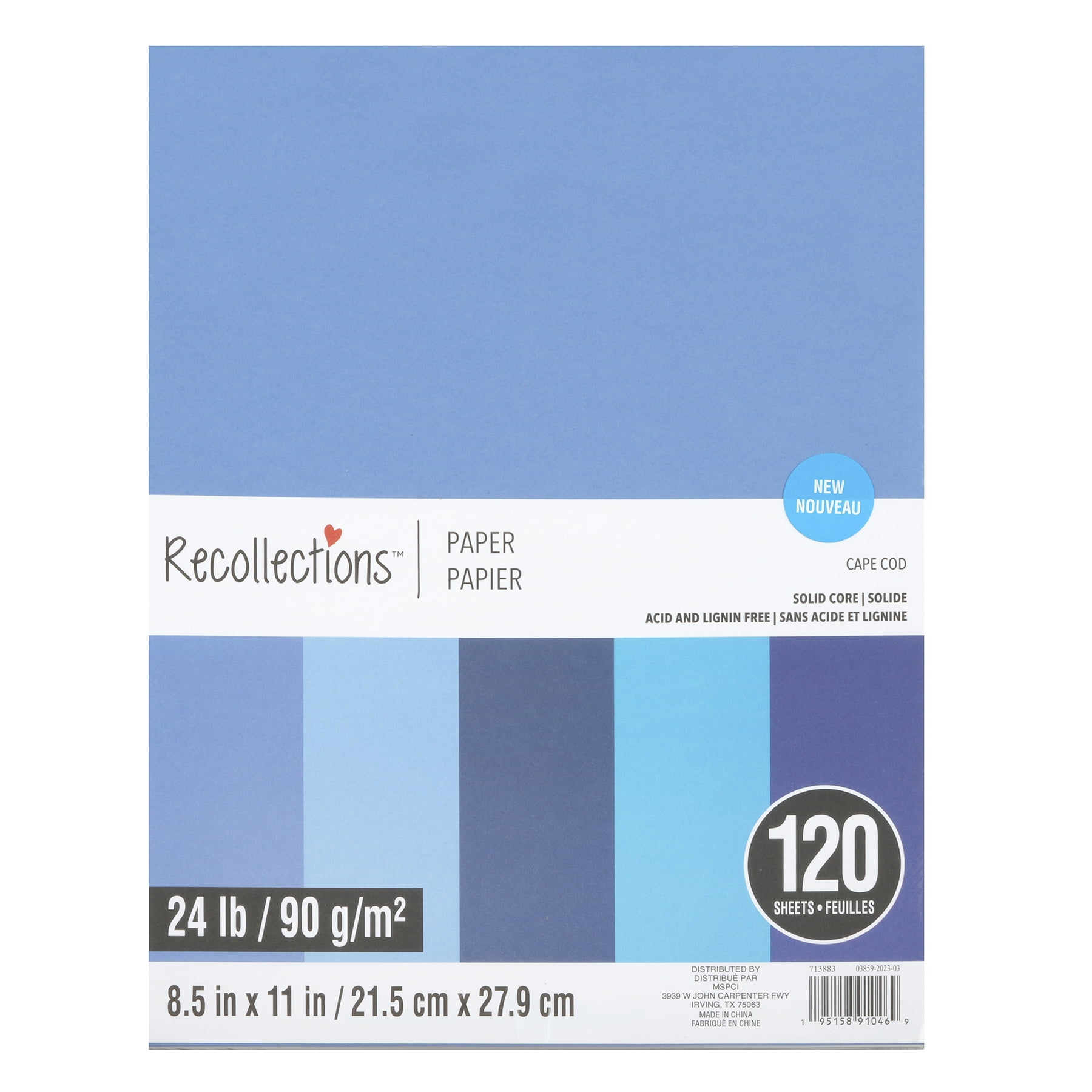 Recollections Cape Cod 8.5" x 11" Mixed Paper Pack - Acid and Lignin Free Paper for Scrapbooks, Arts & Crafts, 8 Pack