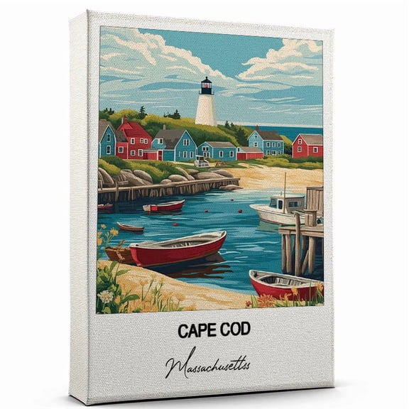Cape Cod Canvas Wall Art Travel-Inspired Home Decor Featuring Massachusettss Art Canvas Unique Gift for Travel Canvas Ready to Hang