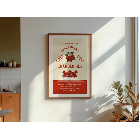 Cape Cod Cranberry Kitchen Wall Art, Poster Only