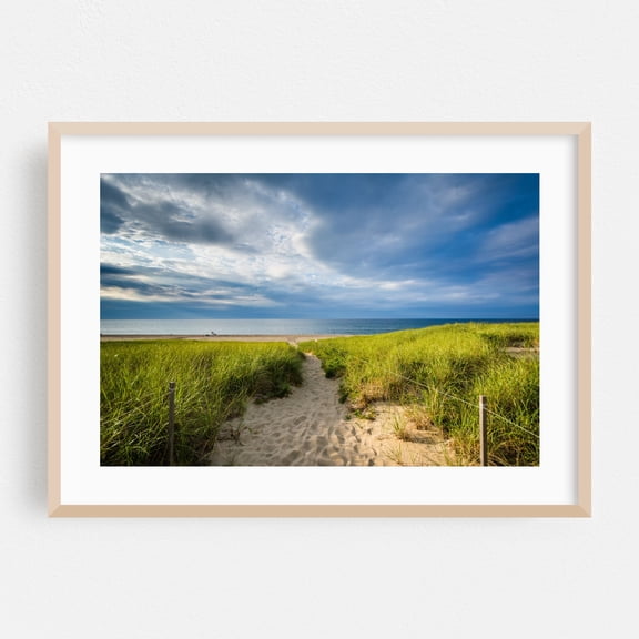 Cape Cod Dunes - Massachusetts Photography Oak Framed Wall Art Print 20 x 30 inches