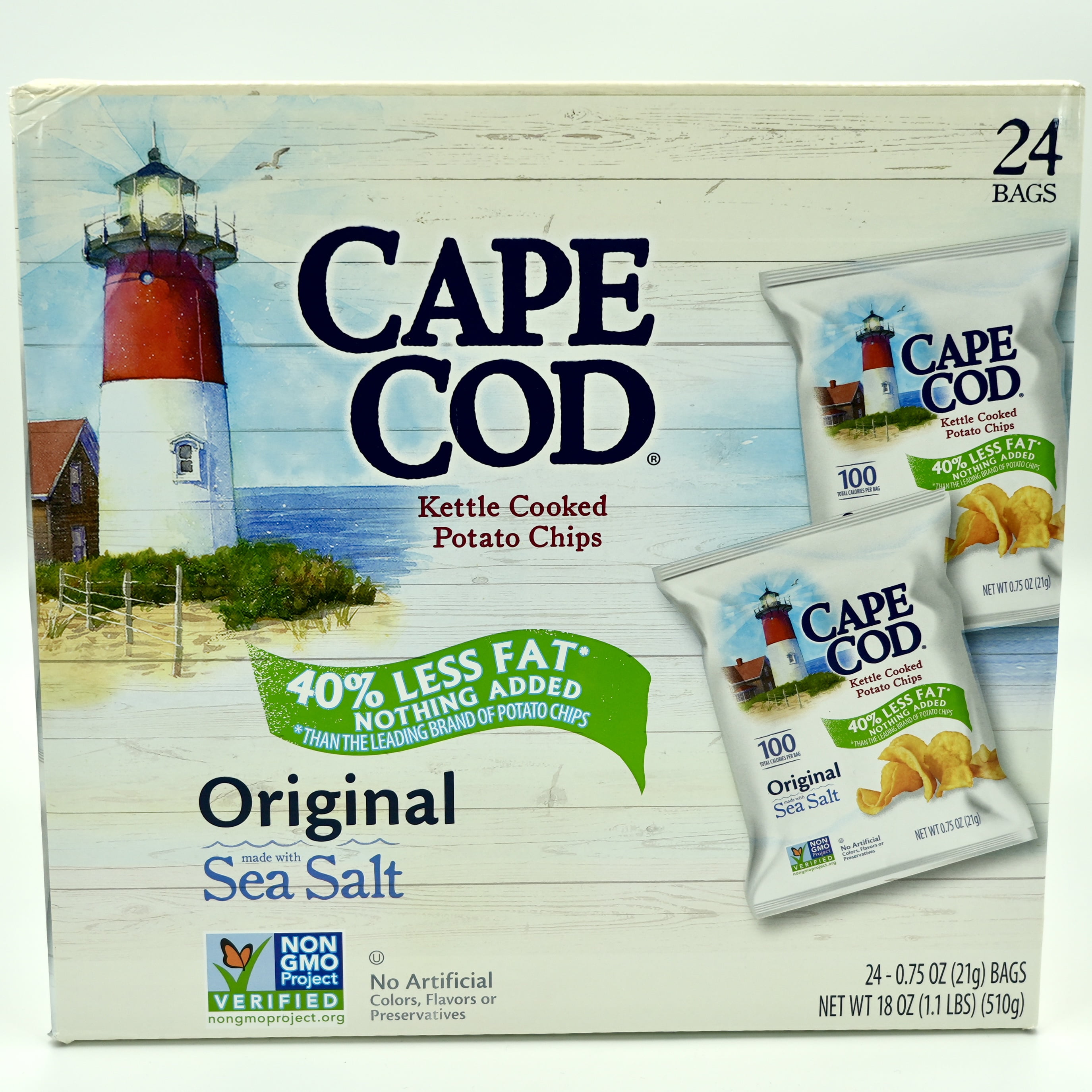 Cape Cod Kettle Cooked Potato Chips, Original, 0.75 oz, 24 ct