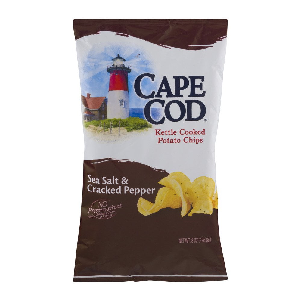 Cape Cod Kettle Cooked Potato Chips Sea Salt & Cracked Pepper, 8.0 OZ