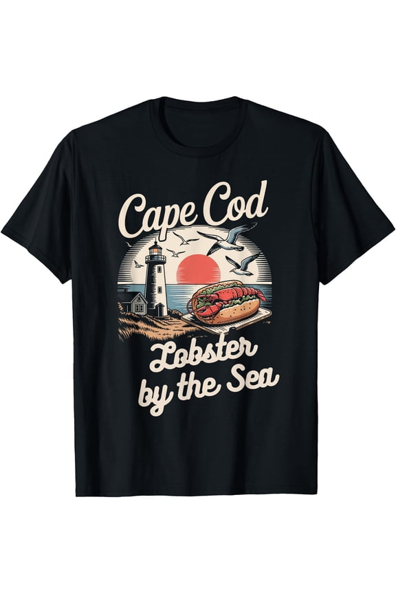 Cape Cod Lighthouse Lobster-Roll Beach Summer T-Shirt