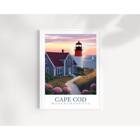 Cape Cod Lighthouse Wall Art Print New England Decor Unframed Paper Print