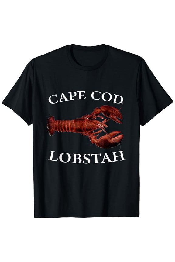 Cape Cod Lobstah Short Sleeve T-Shirt Black Casual Tee