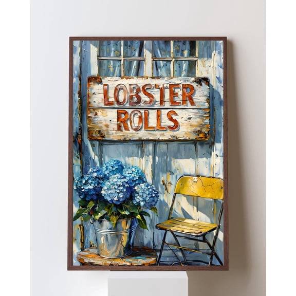 Cape Cod Lobster Shack Wall Art – Rustic Coastal Kitchen Decor, New England Beach House, Maine Lobster Art, Stretched Canvas Size 16x24