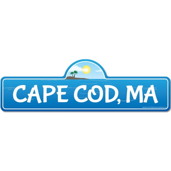 Cape Cod MA Massachusetts Beach Street Sign | Indoor/Outdoor | Surfer Ocean Lover Décor For Beach House Garages Living Rooms Bedroom | Signmission Personalized Gift